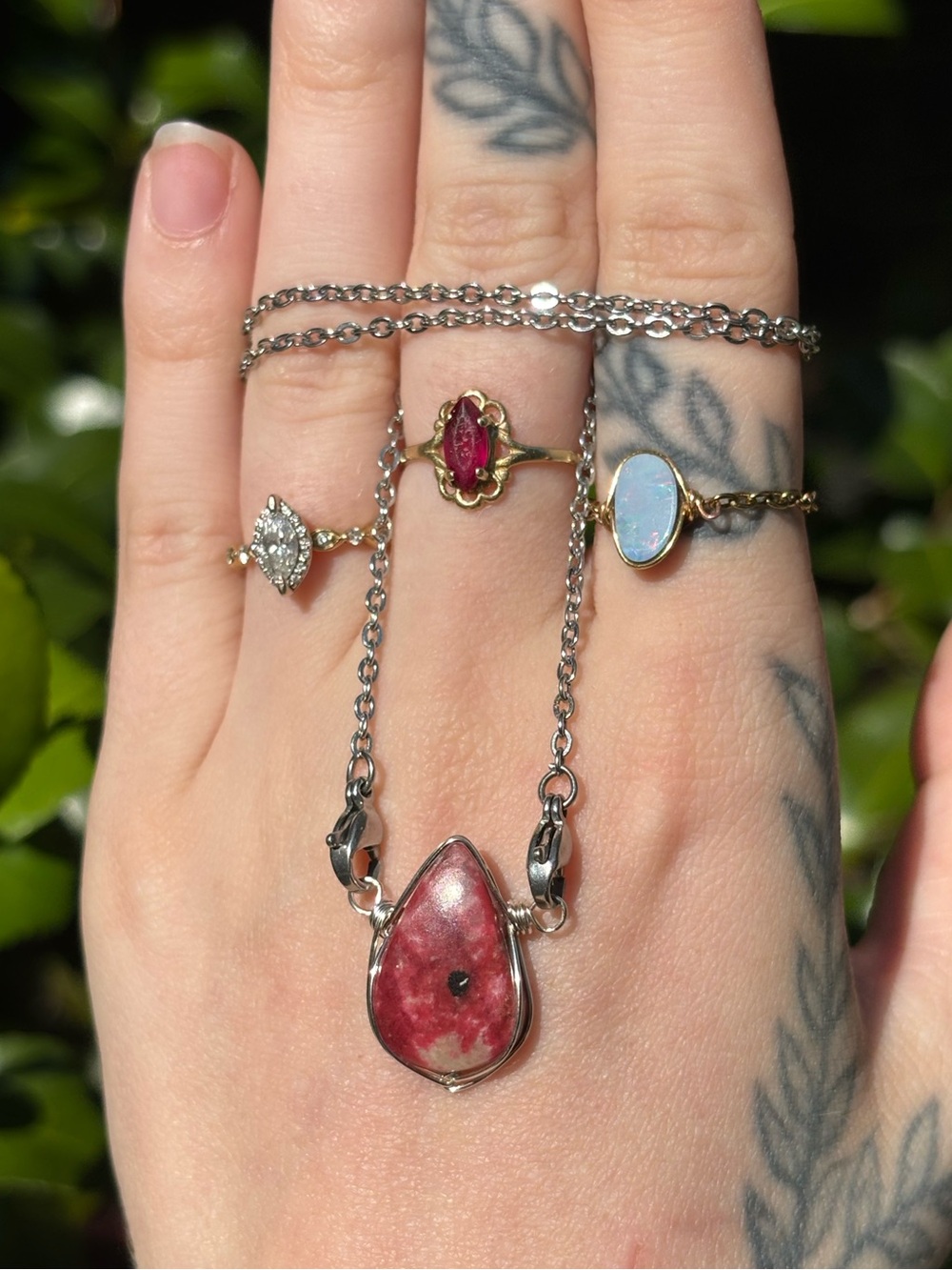 Thulite interchangeable necklace